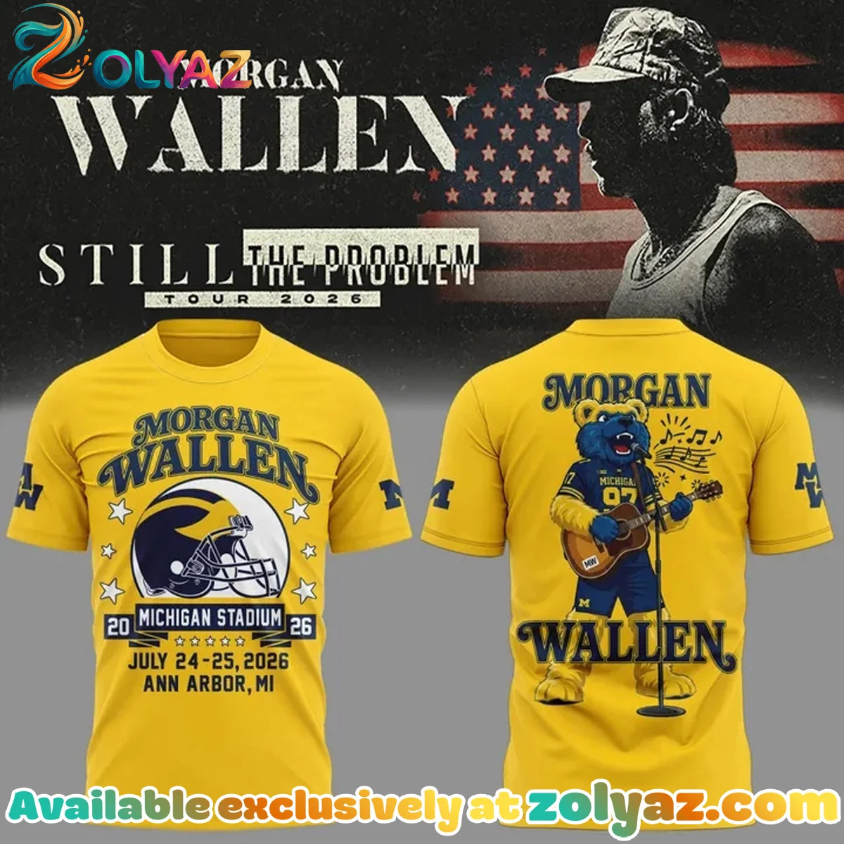 Morgan Wallen x Michigan Football Still The Problem Tour Shirt & Hoodie (Style 4)
