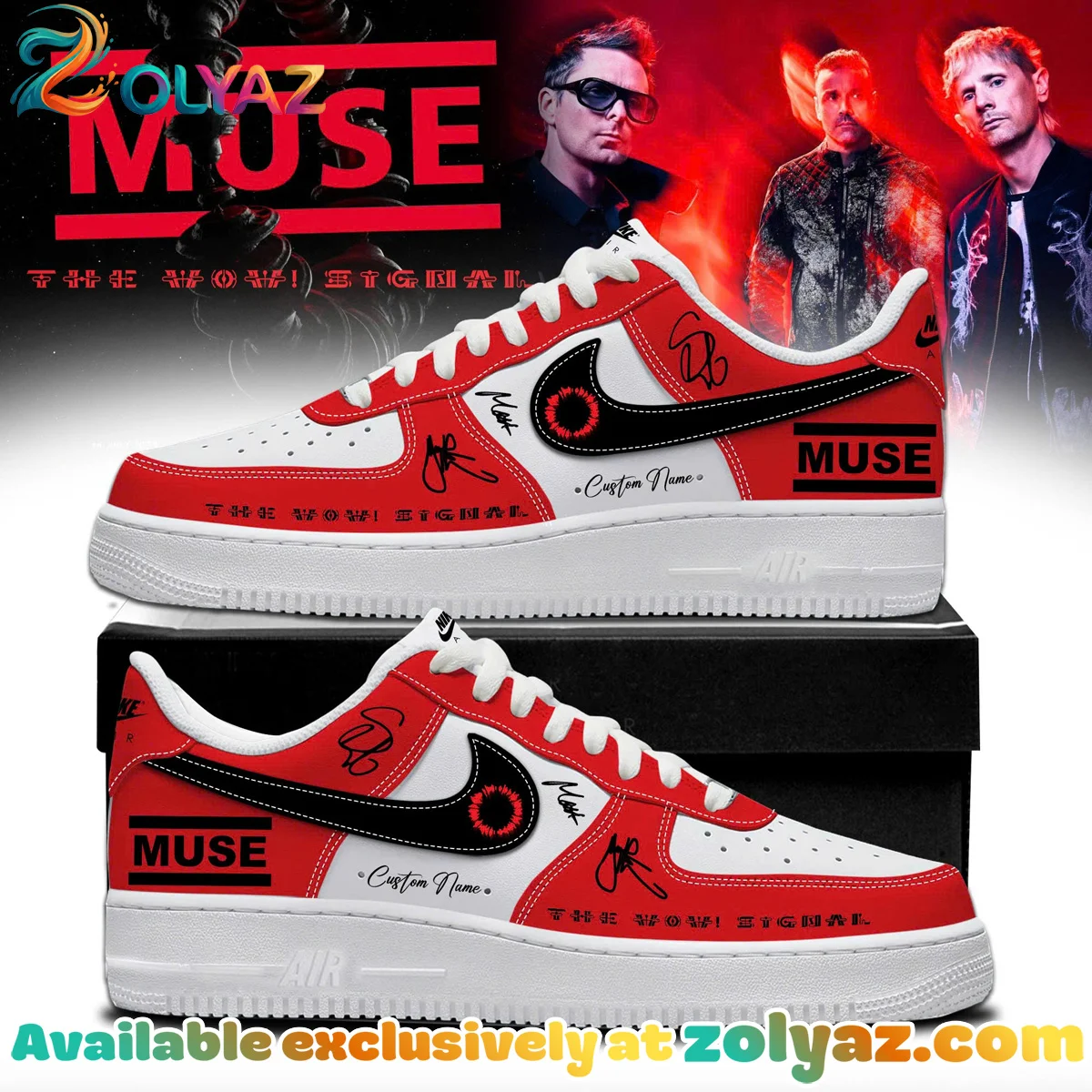 Muse The Wow Signal Tour Custom Air Force 1 & Jordan 1 Shoes (Release 5)