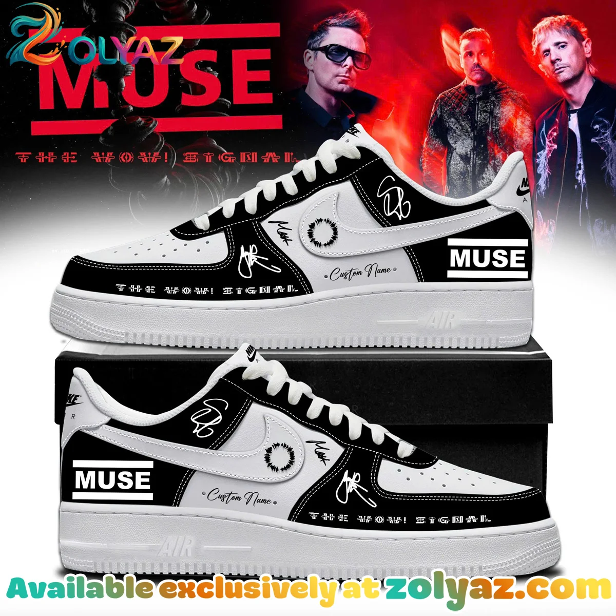 Muse The Wow Signal Tour Custom Air Force 1 & Jordan 1 Shoes - Part 4