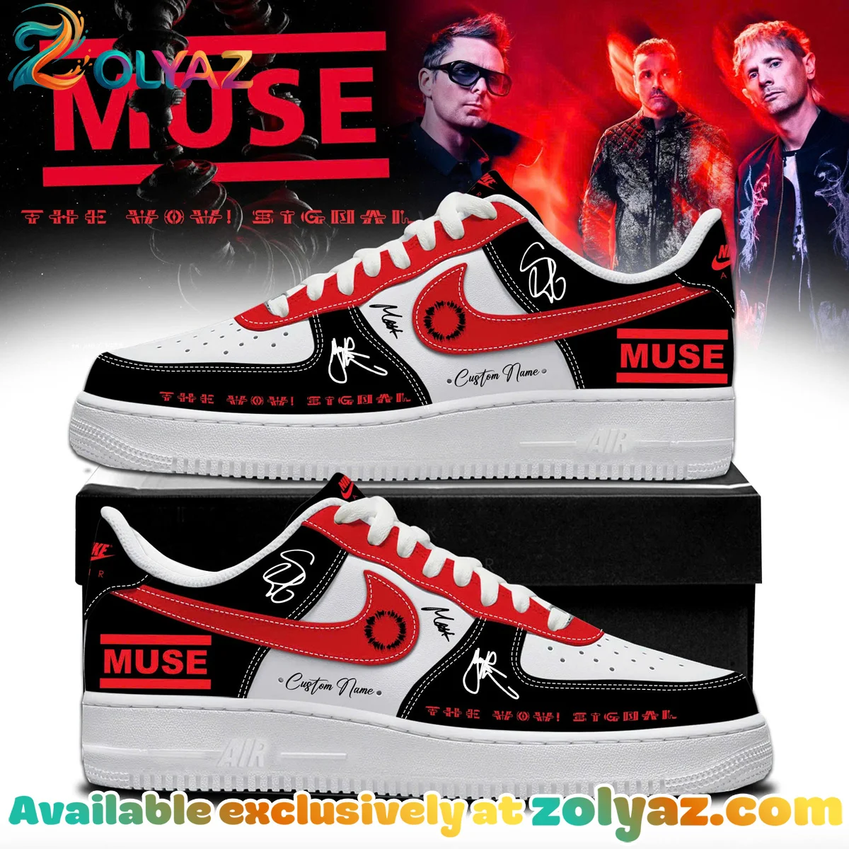 Muse The Wow Signal Tour Custom Air Force 1 & Jordan 1 Shoes [Drop 6]