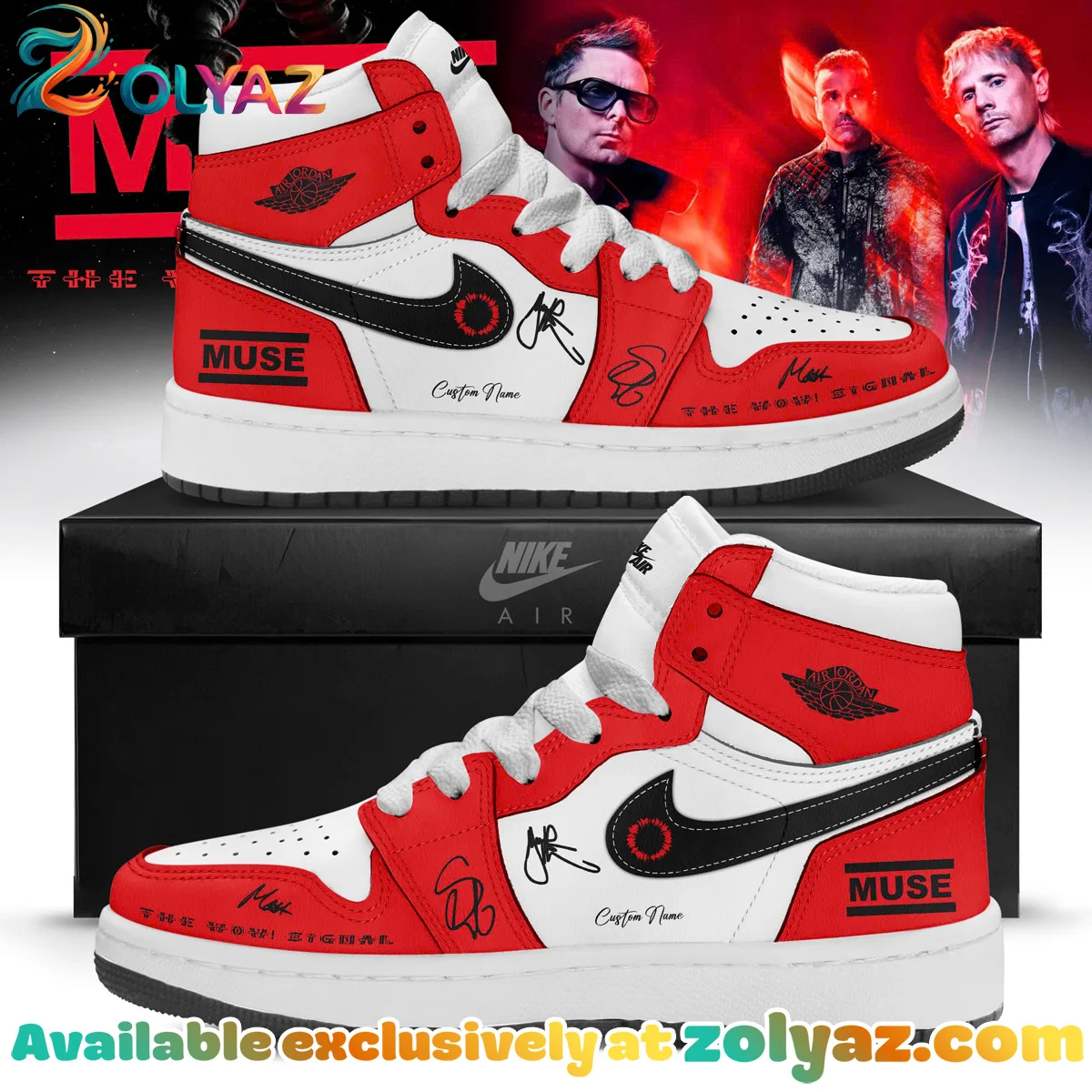 Muse The Wow Signal Tour Custom Air Force 1 & Jordan 1 Shoes (Release 3)