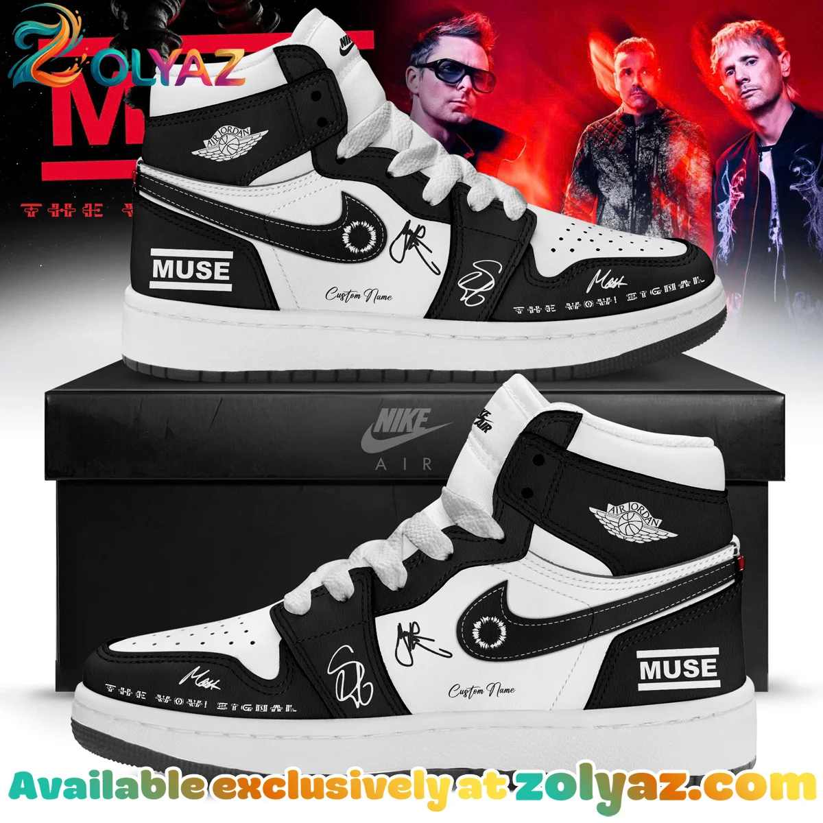 Muse The Wow Signal Tour Custom Air Force 1 & Jordan 1 Shoes - Variant 1