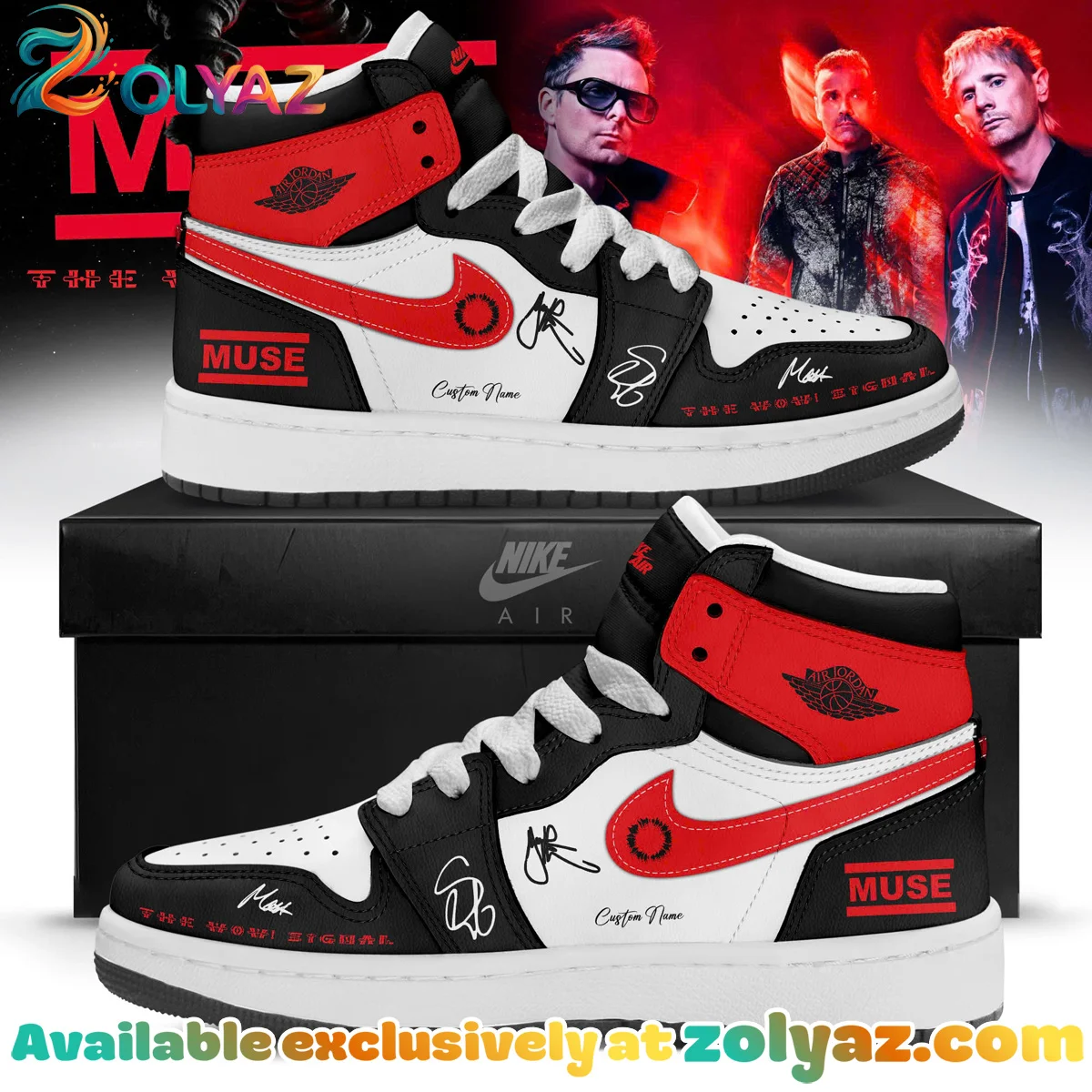 Muse The Wow Signal Tour Custom Air Force 1 & Jordan 1 Shoes (Release 2)