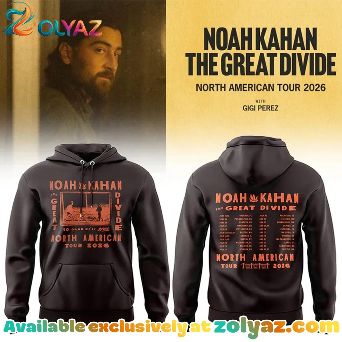 Noah Kahan - The Great Divide Tour Shirt & Hoodie (Style 4)