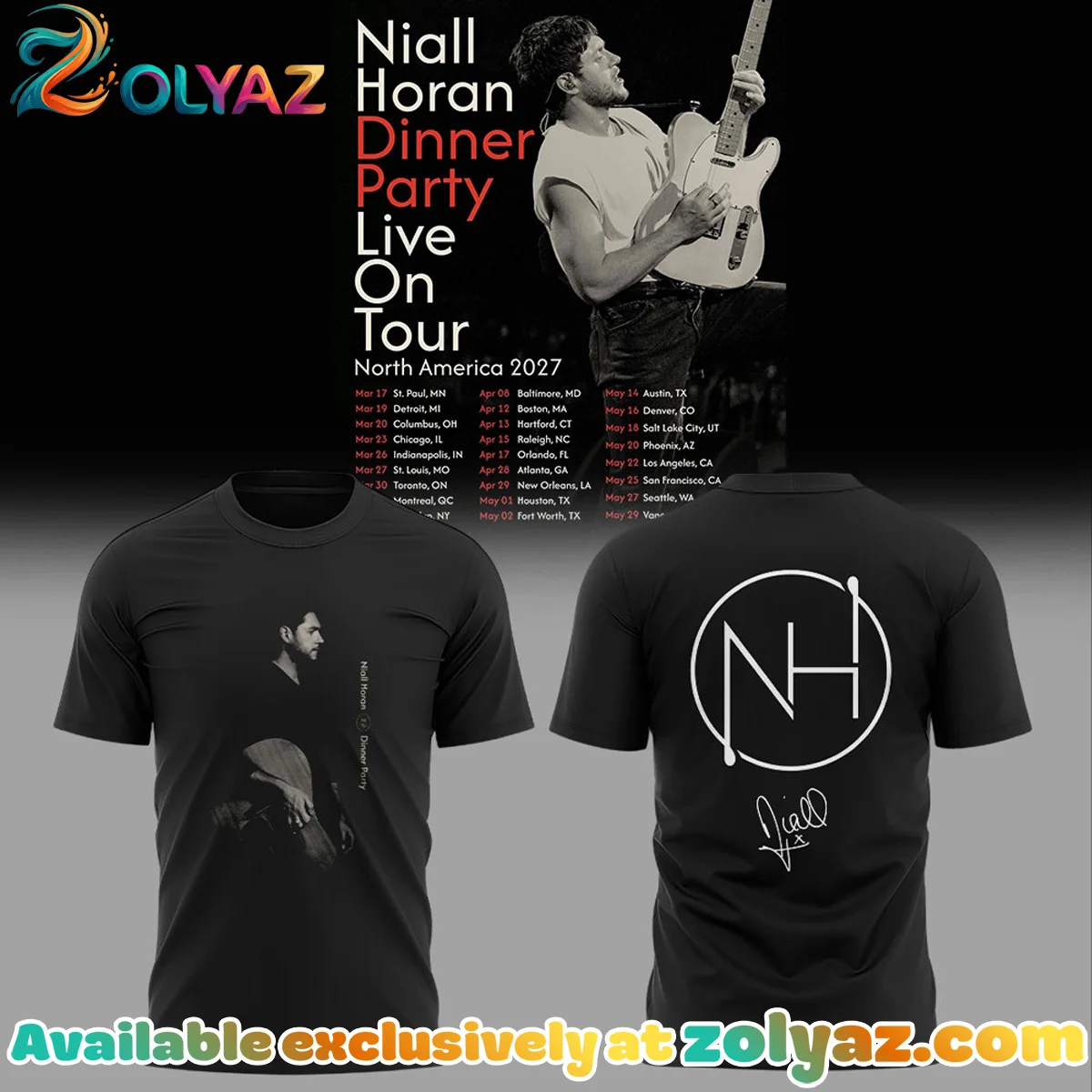 NIALL HORAN Dinner Party Live On Tour Shirt & Hoodie [Batch 2]
