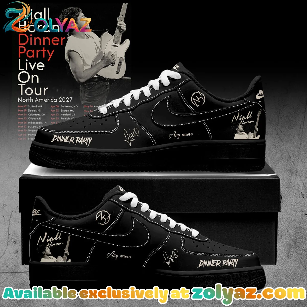 NIALL HORAN Dinner Party Live On Tour Custom Air Force 1 & Jordan 1 Shoes [Batch 3]