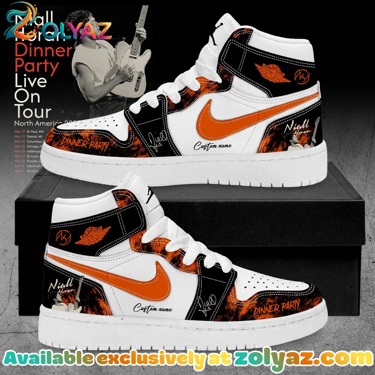 NIALL HORAN Dinner Party Live On Tour Custom Air Force 1 & Jordan 1 Shoes (Style 6)