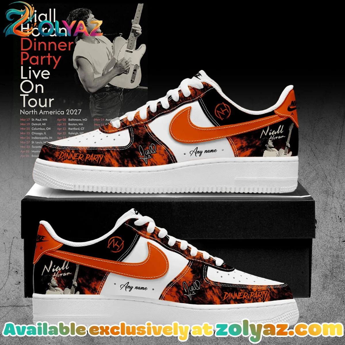 NIALL HORAN Dinner Party Live On Tour Custom Air Force 1 & Jordan 1 Shoes (Release 5)