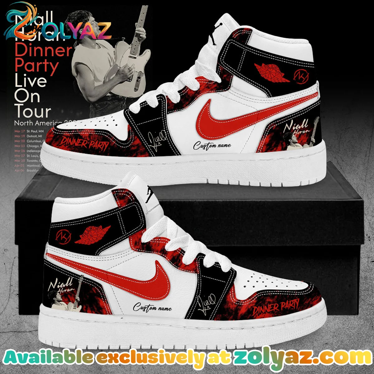 NIALL HORAN Dinner Party Live On Tour Custom Air Force 1 & Jordan 1 Shoes (Release 7)