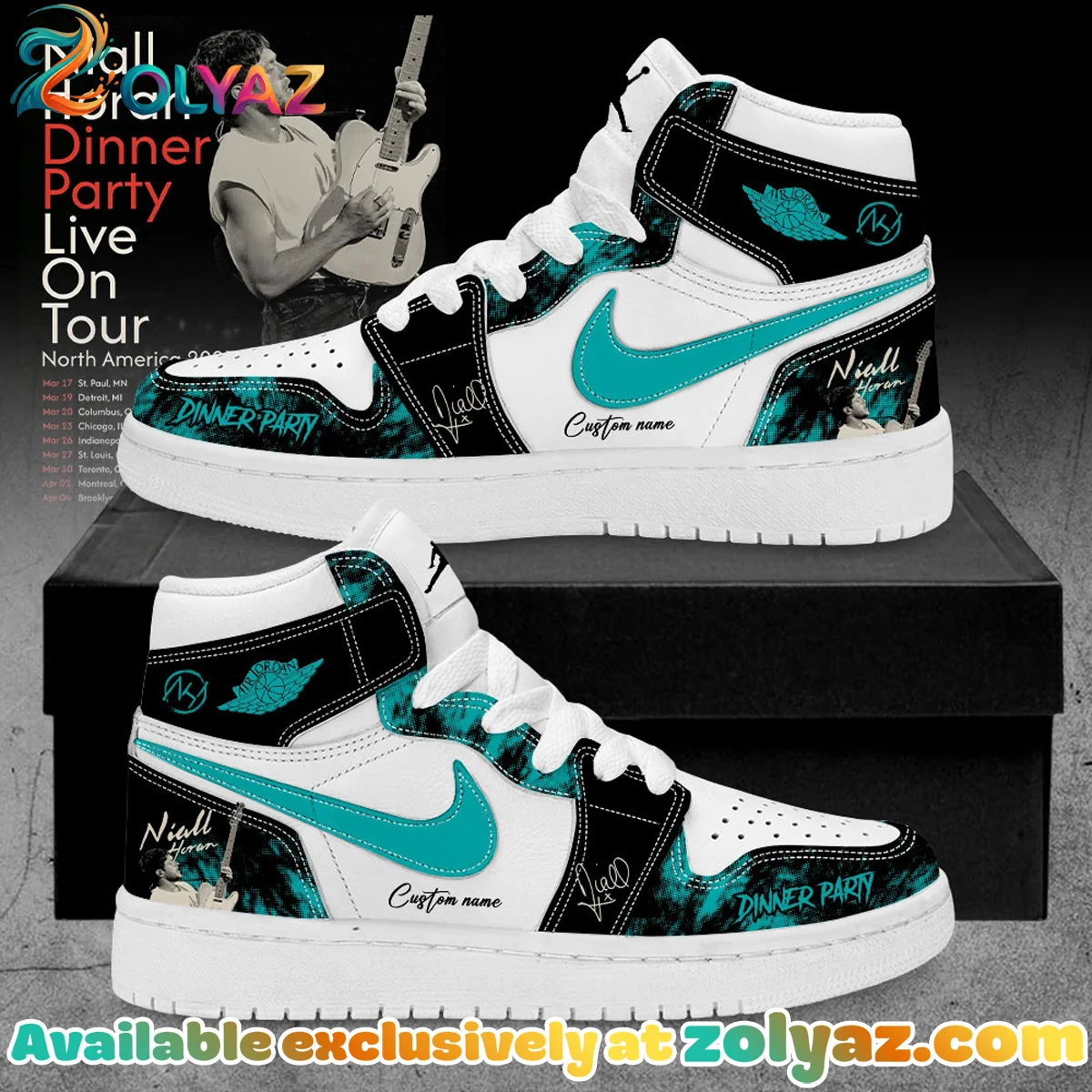 NIALL HORAN Dinner Party Live On Tour Custom Air Force 1 & Jordan 1 Shoes (Style 9)