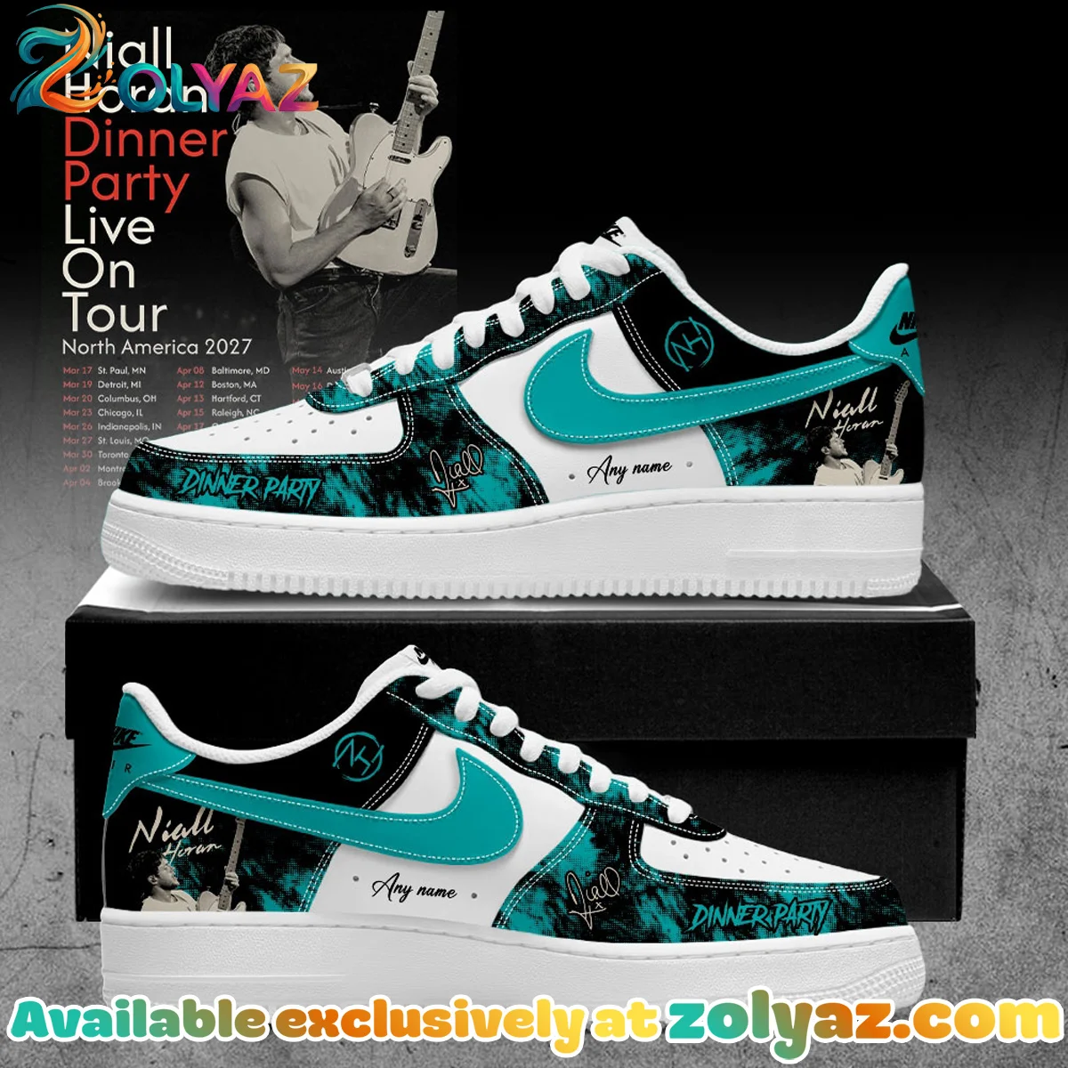 NIALL HORAN Dinner Party Live On Tour Custom Air Force 1 & Jordan 1 Shoes - Part 10