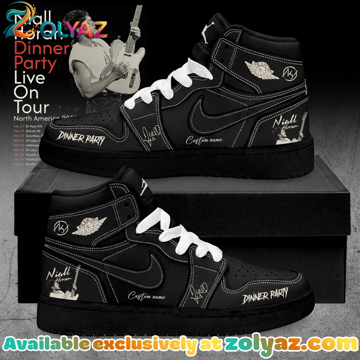 NIALL HORAN Dinner Party Live On Tour Custom Air Force 1 & Jordan 1 Shoes (Design 4)