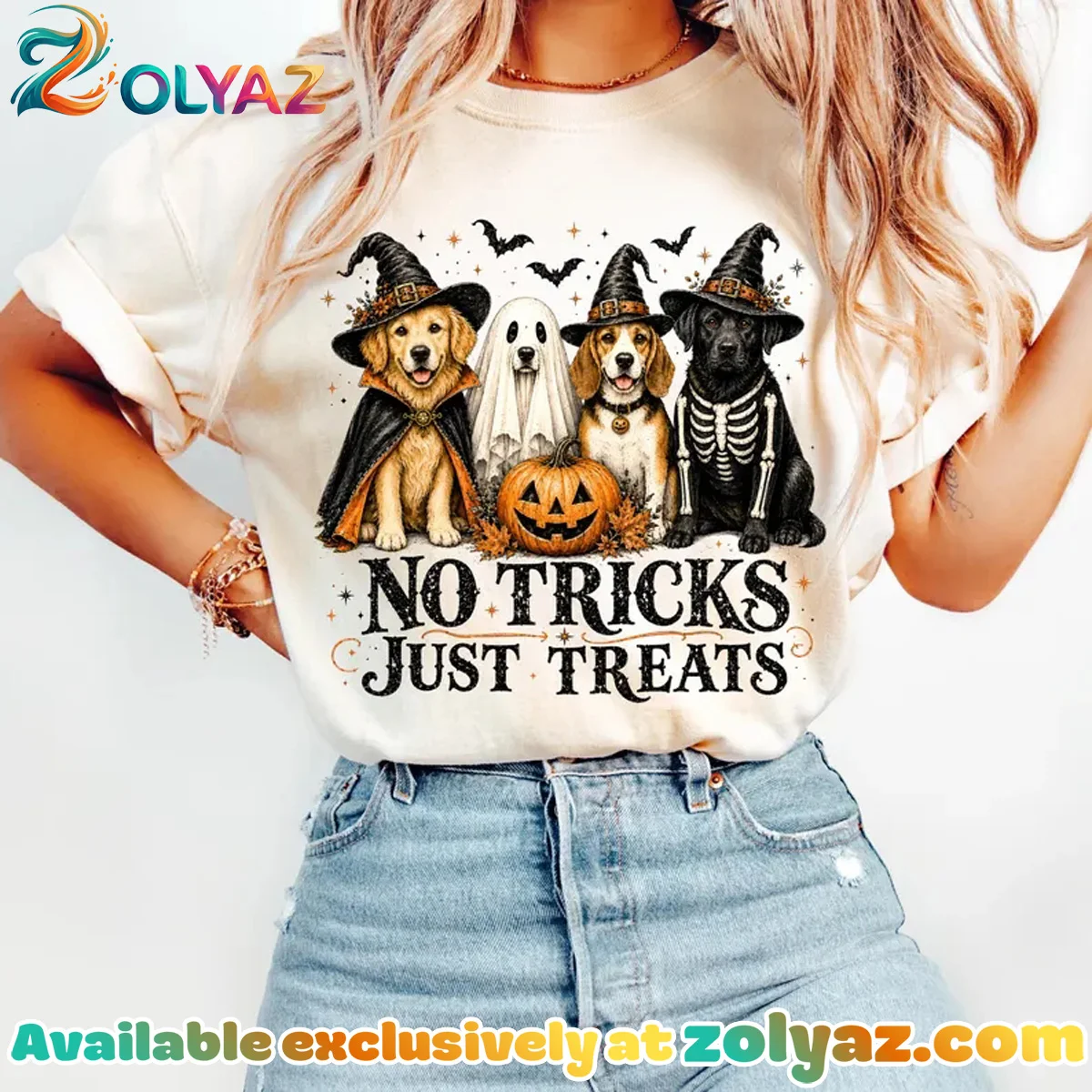 No Tricks Just Treats Golden Retriever Lab Beagle Shirt & Hoodie No Tricks Just Treats Golden Retriever Lab Beagle Shirt & Hoodie