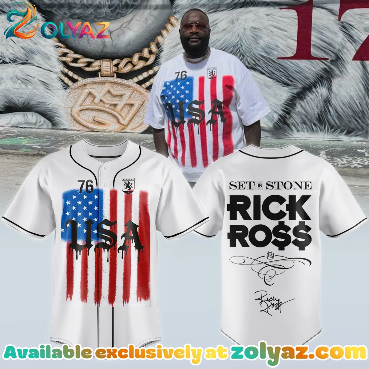 Rick Ross Set In Stone Jersey (Style 3)