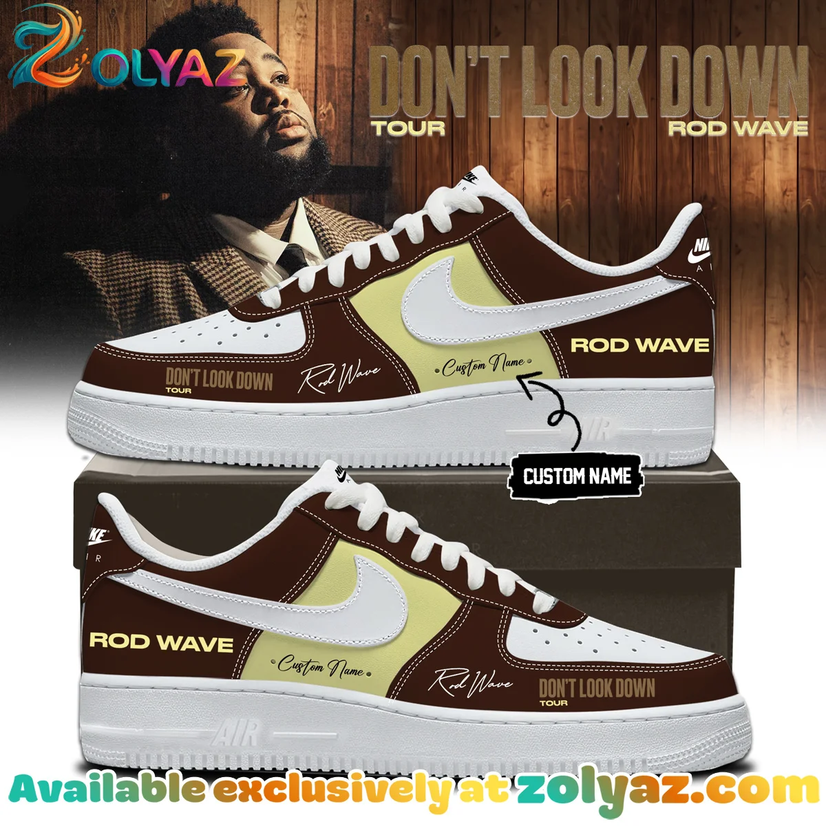 Rod Wave Don't Look Down Tour Custom Air Force 1 & Jordan 1 Shoes - Variant 2