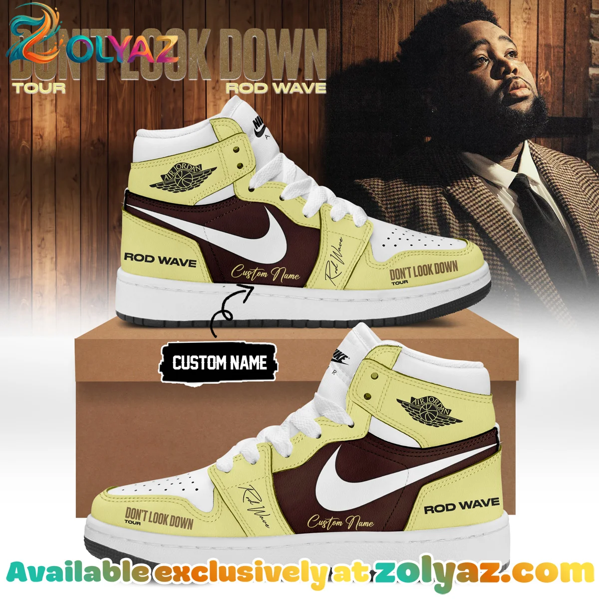 Rod Wave Don't Look Down Tour Custom Air Force 1 & Jordan 1 Shoes (Release 4)