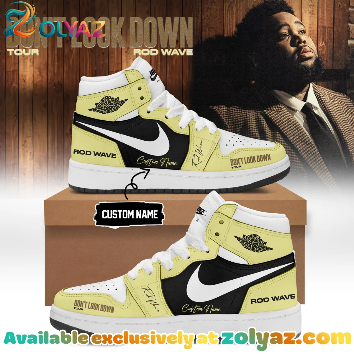 Rod Wave Don't Look Down Tour Custom Air Force 1 & Jordan 1 Shoes - Part 7