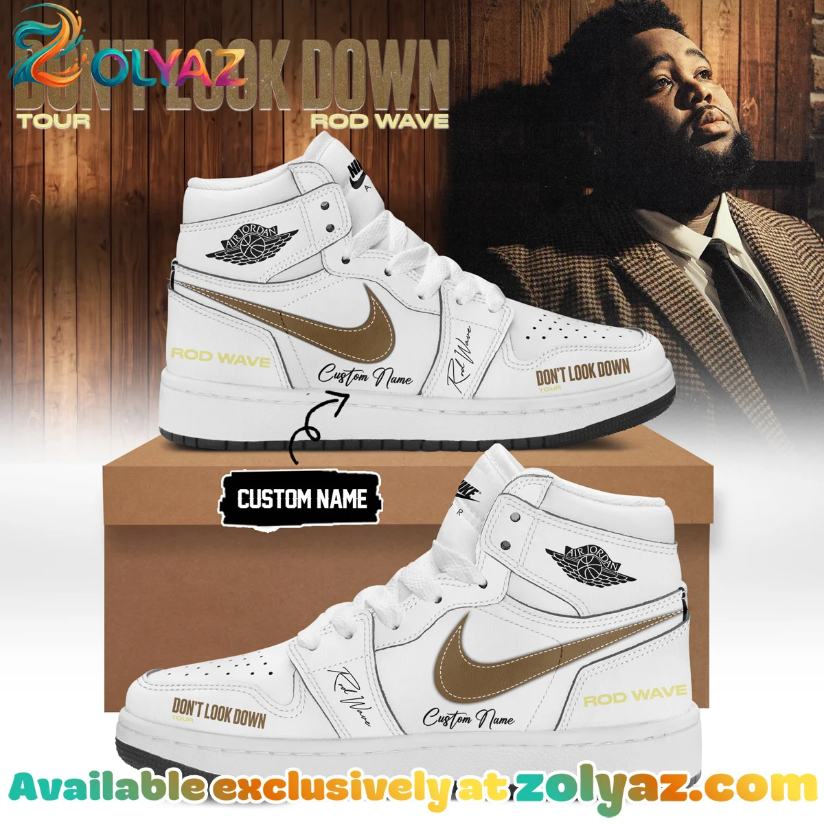 Rod Wave Don't Look Down Tour Custom Air Force 1 & Jordan 1 Shoes [Batch 13]