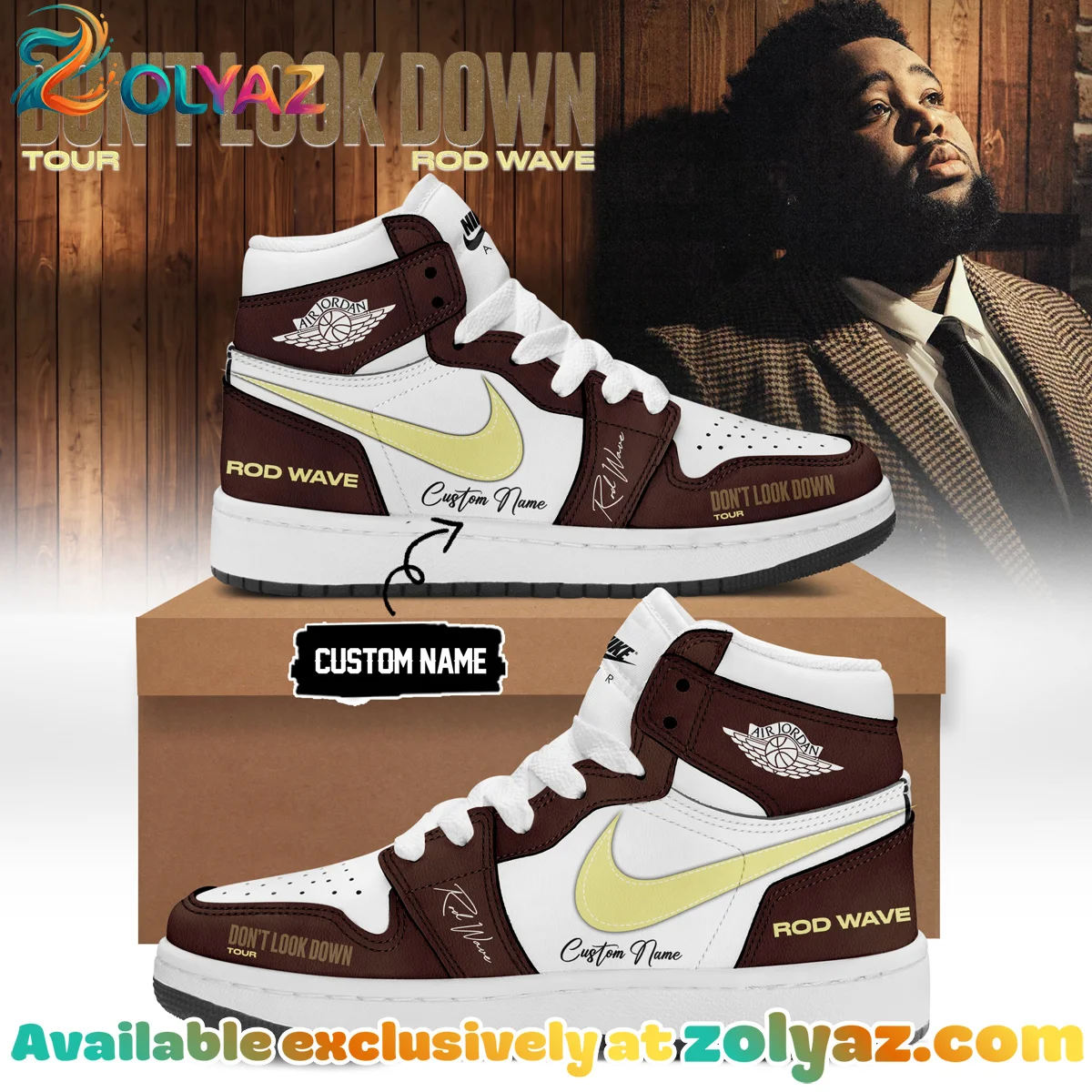 Rod Wave Don't Look Down Tour Custom Air Force 1 & Jordan 1 Shoes [Batch 18]