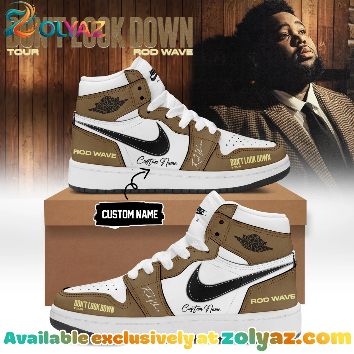 Rod Wave Don't Look Down Tour Custom Air Force 1 & Jordan 1 Shoes - Part 2