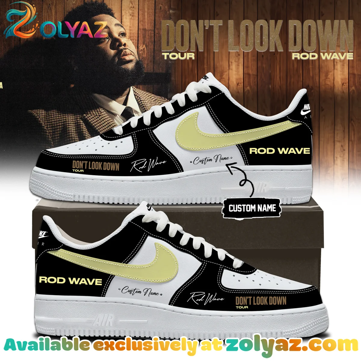 Rod Wave Don't Look Down Tour Custom Air Force 1 & Jordan 1 Shoes - Part 4
