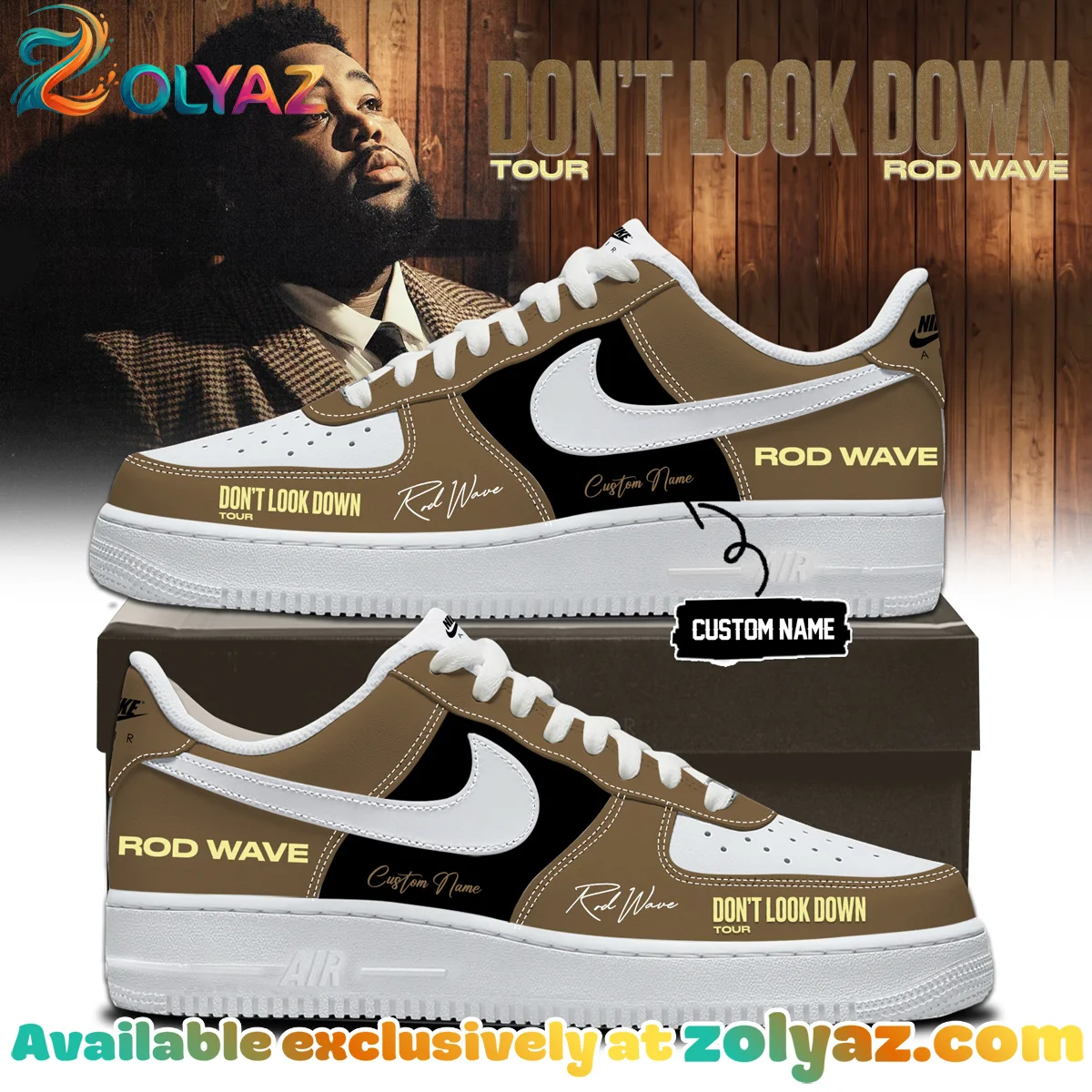 Rod Wave Don't Look Down Tour Custom Air Force 1 & Jordan 1 Shoes (Style 5)