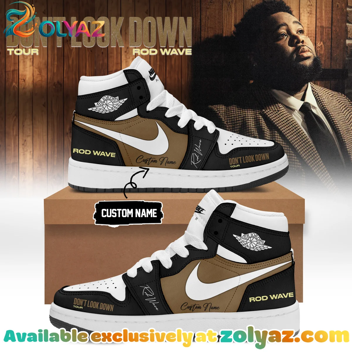 Rod Wave Don't Look Down Tour Custom Air Force 1 & Jordan 1 Shoes - Part 8