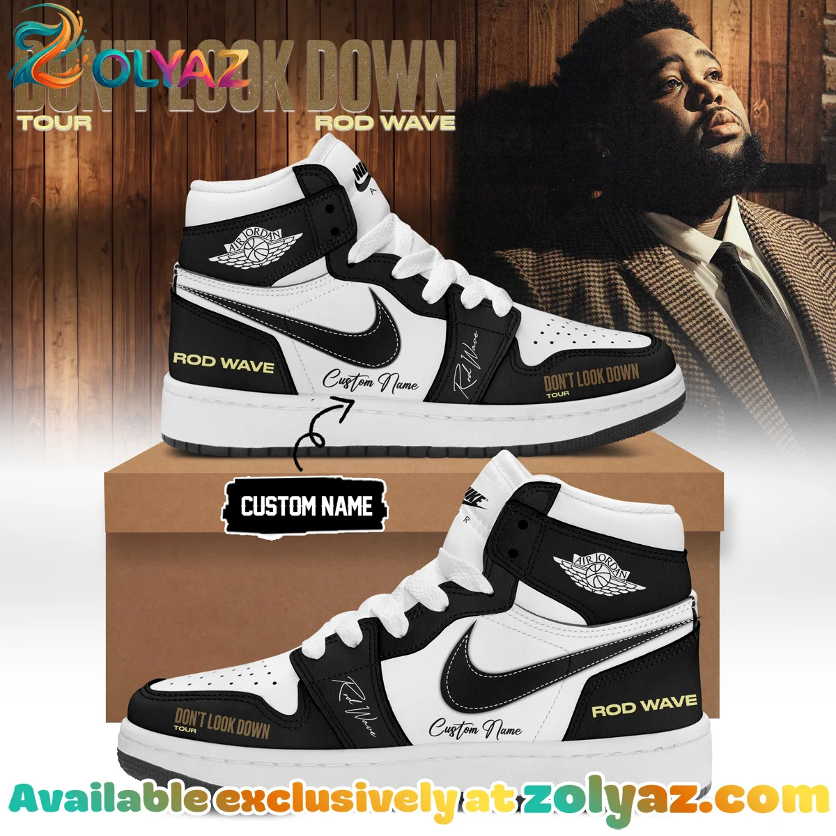 Rod Wave Don't Look Down Tour Custom Air Force 1 & Jordan 1 Shoes (Release 9)