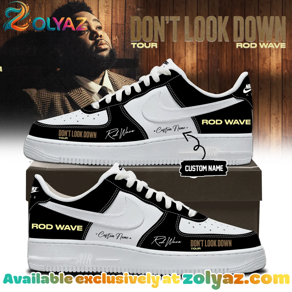 Rod Wave Don't Look Down Tour Custom Air Force 1 & Jordan 1 Shoes [Batch 10]