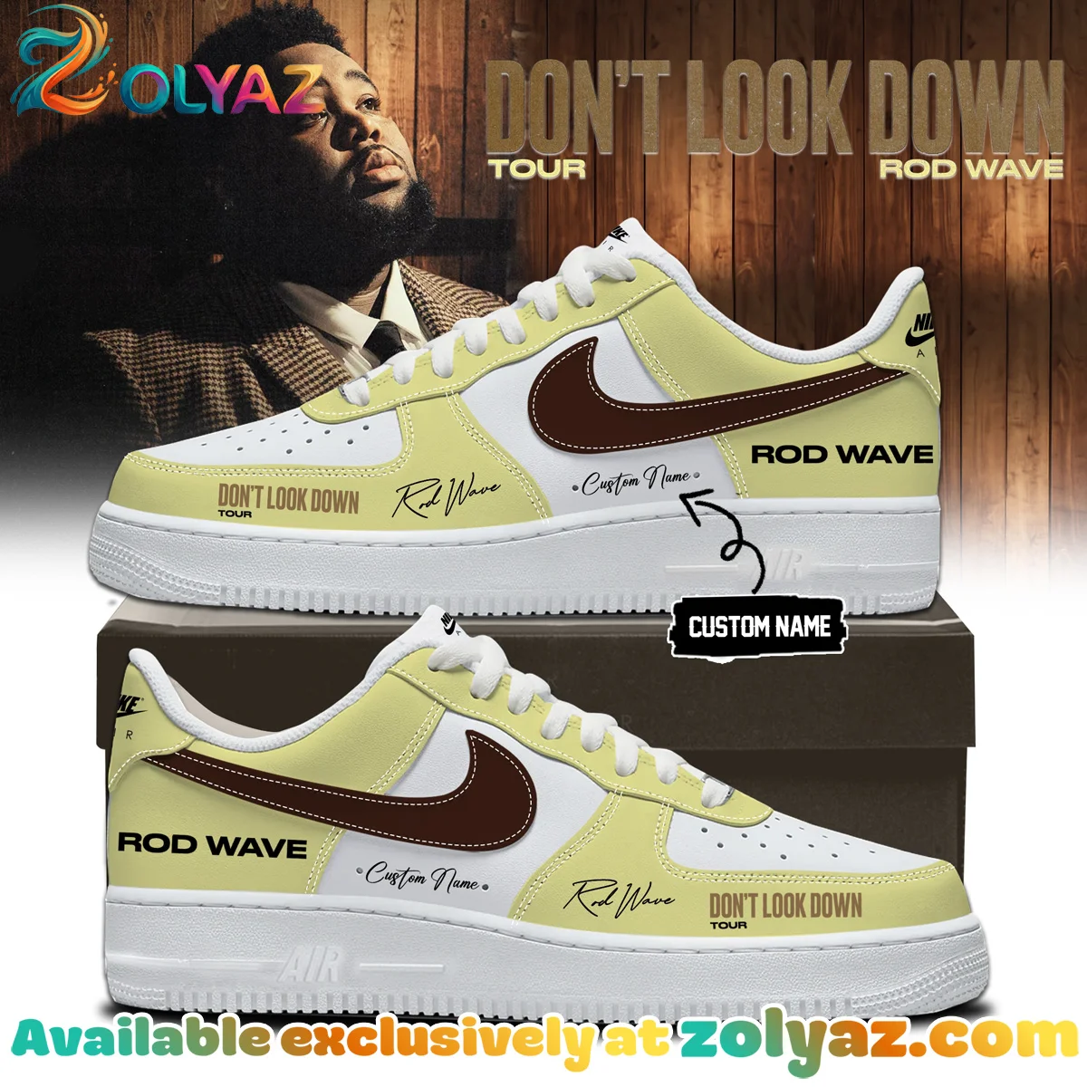 Rod Wave Don't Look Down Tour Custom Air Force 1 & Jordan 1 Shoes - Series 12