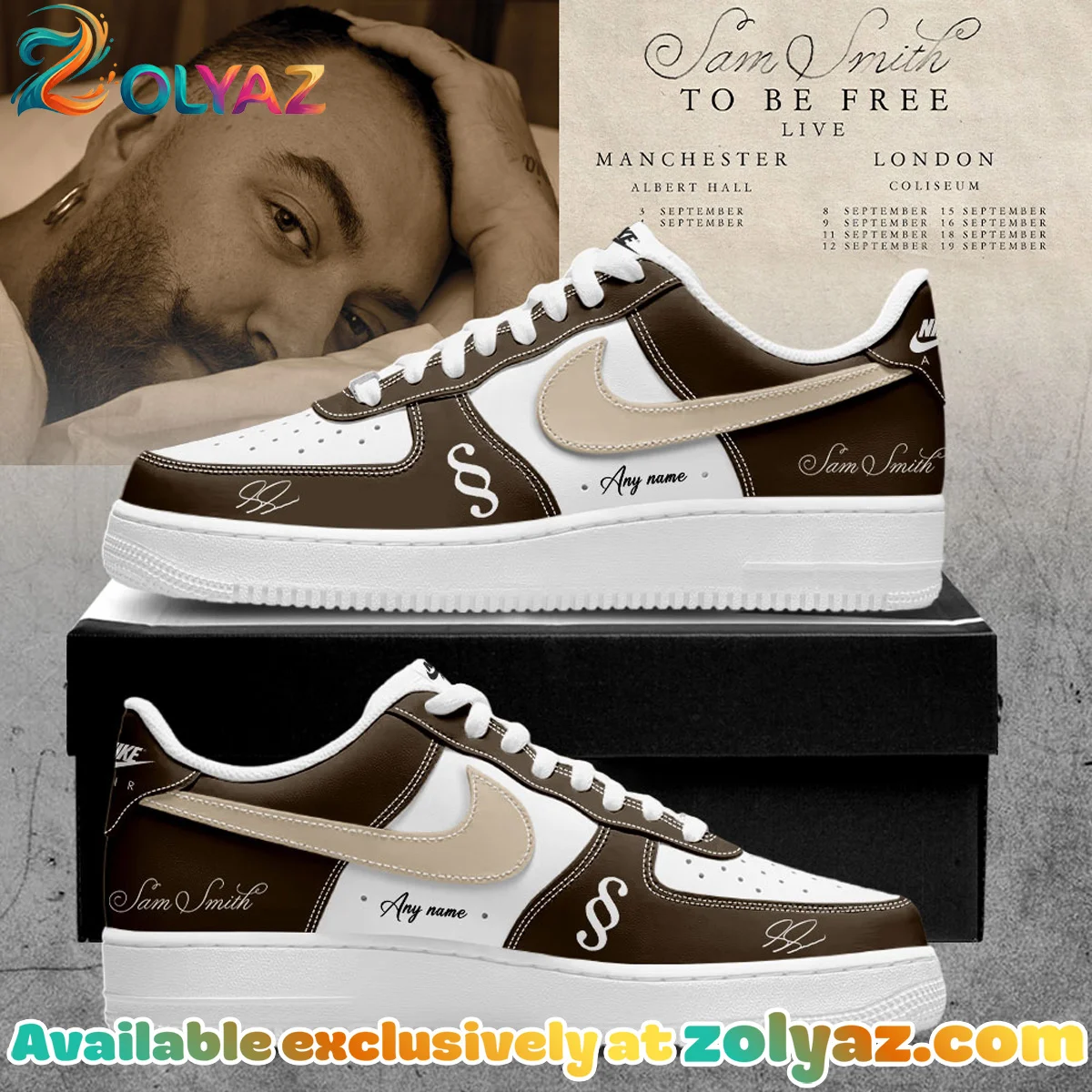 SAM SMITH To Be Free Live Custom Air Force 1 & Jordan 1 Shoes (Release 13)