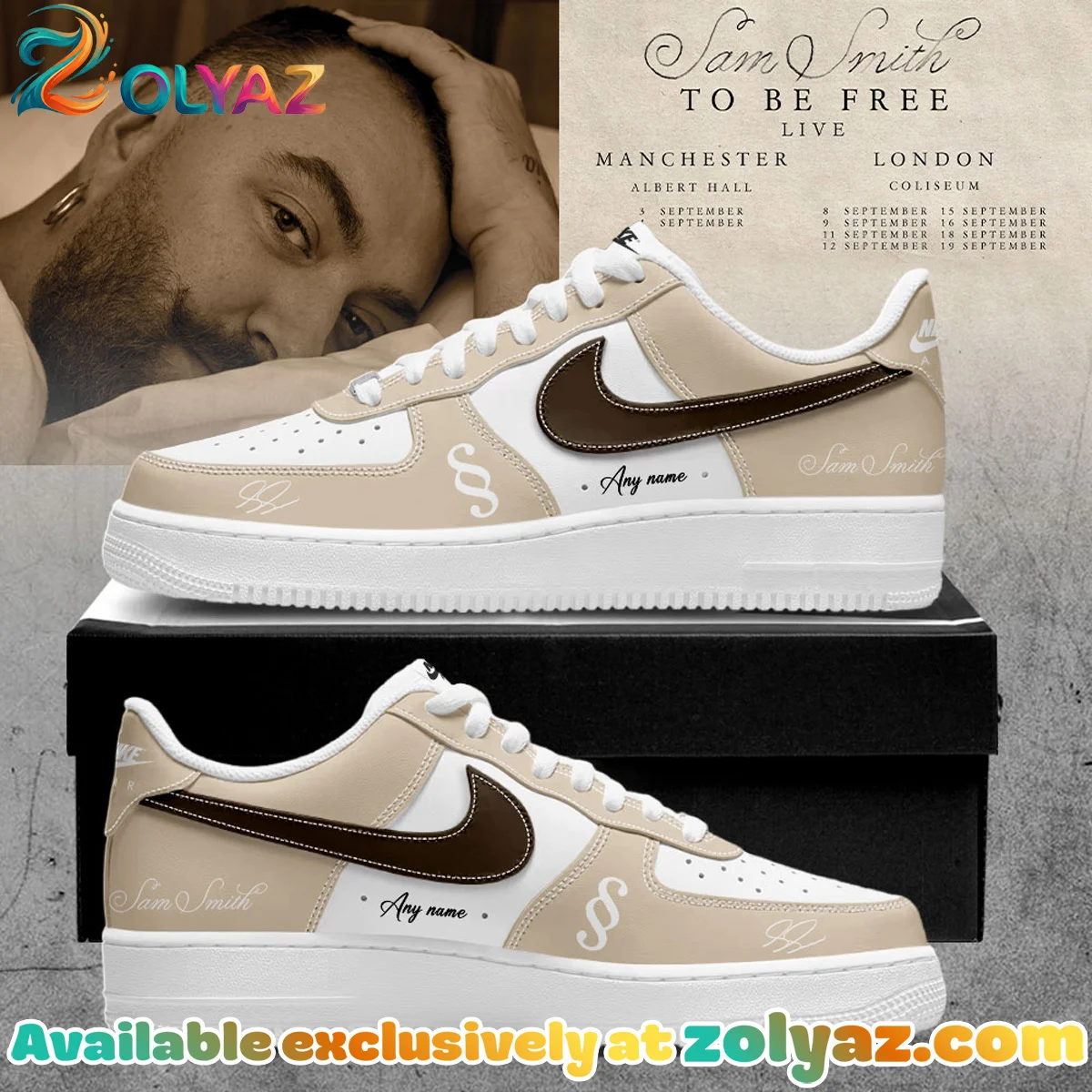 SAM SMITH To Be Free Live Custom Air Force 1 & Jordan 1 Shoes [Batch 15]