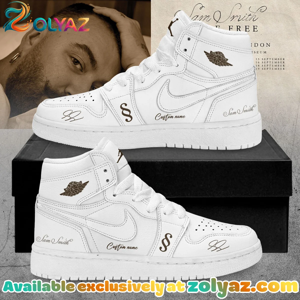SAM SMITH To Be Free Live Custom Air Force 1 & Jordan 1 Shoes - Part 18