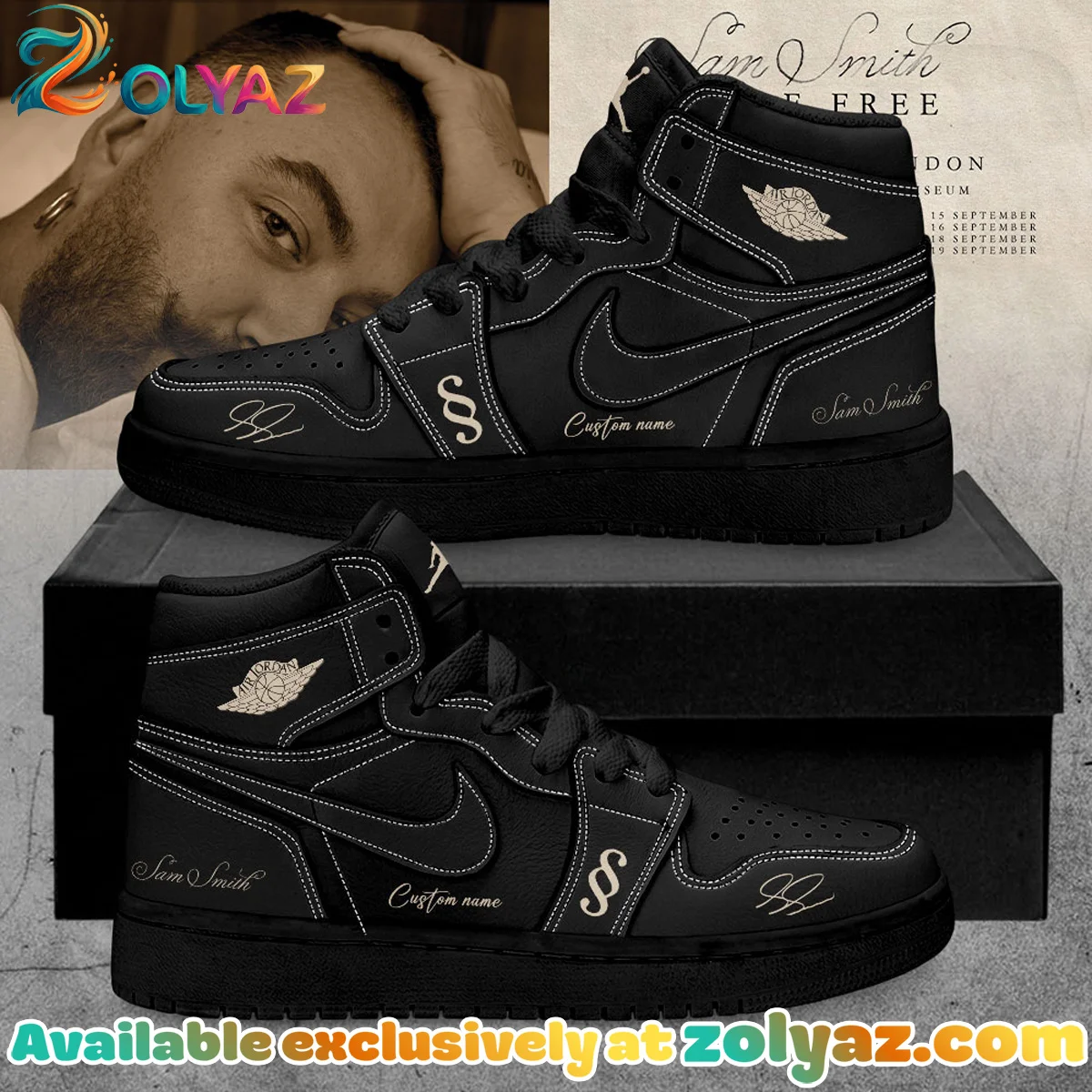 SAM SMITH To Be Free Live Custom Air Force 1 & Jordan 1 Shoes [Batch 20]