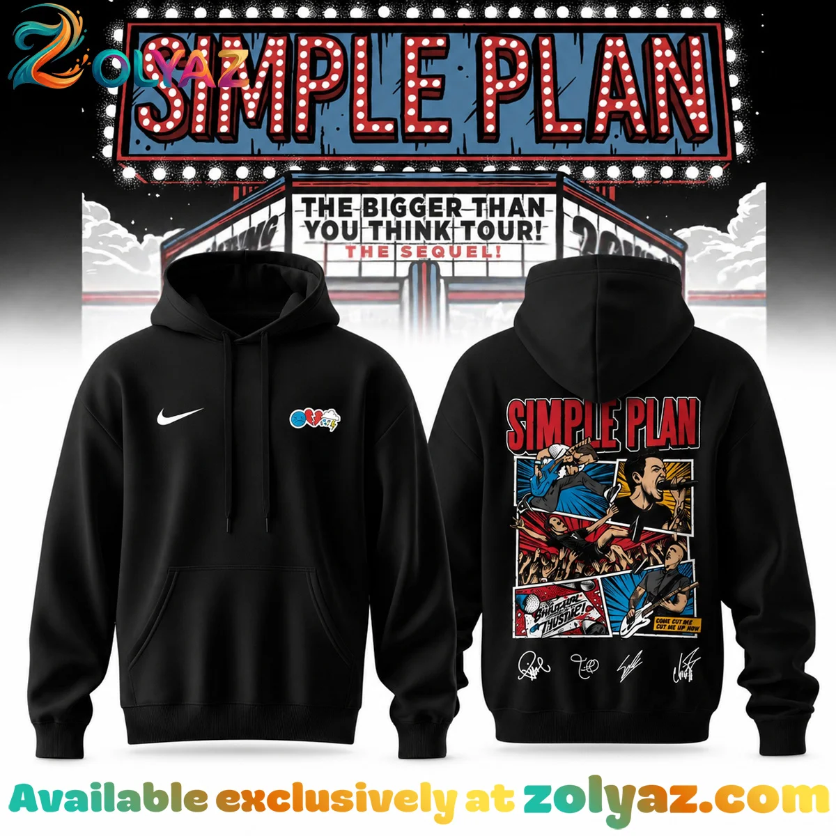 Simple Plan The Bigger Than You Think Tour Shirt & Hoodie - Series 4