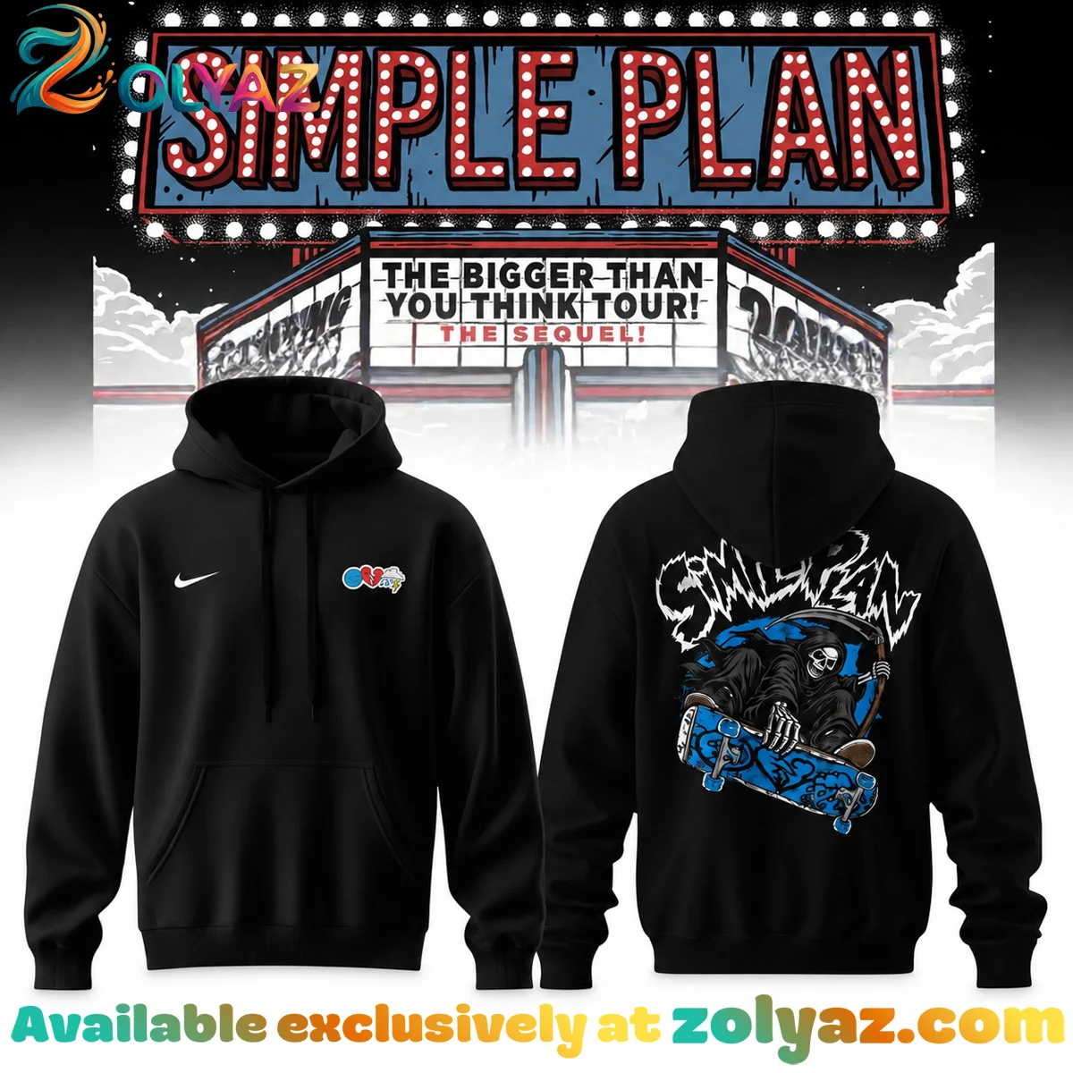 Simple Plan The Bigger Than You Think Tour T-Shirt & Hoodie - Variant 2
