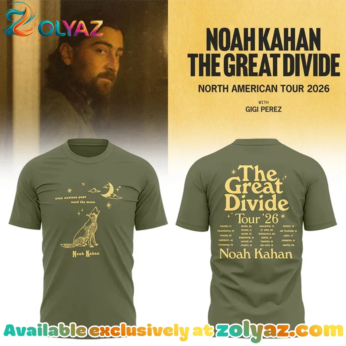 Noah Kahan North American - The Great Divide Tour Shirt & Hoodie (Design 2)