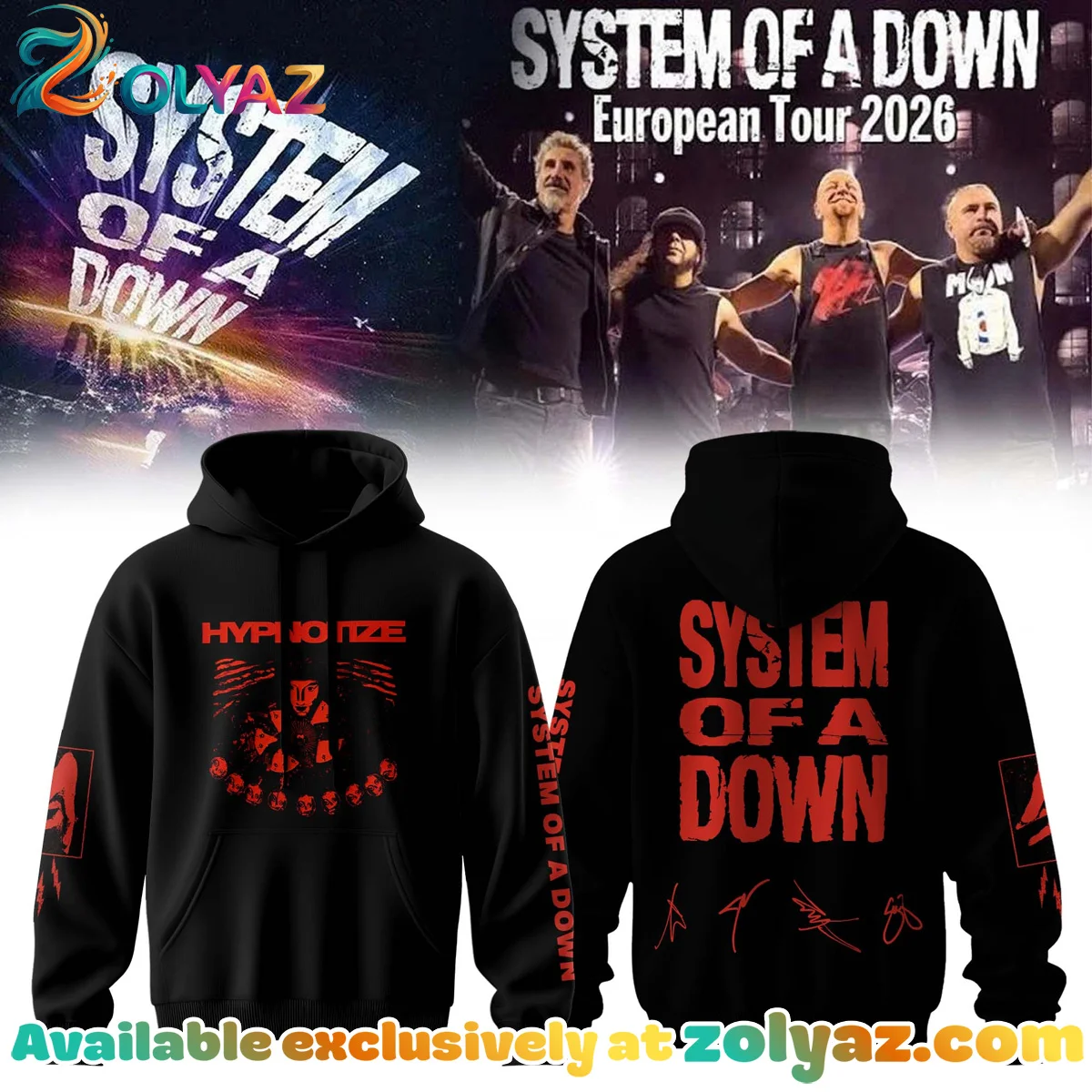 System of a Down Europe UK Stadium Tour T-Shirt & Hoodie - Series 1