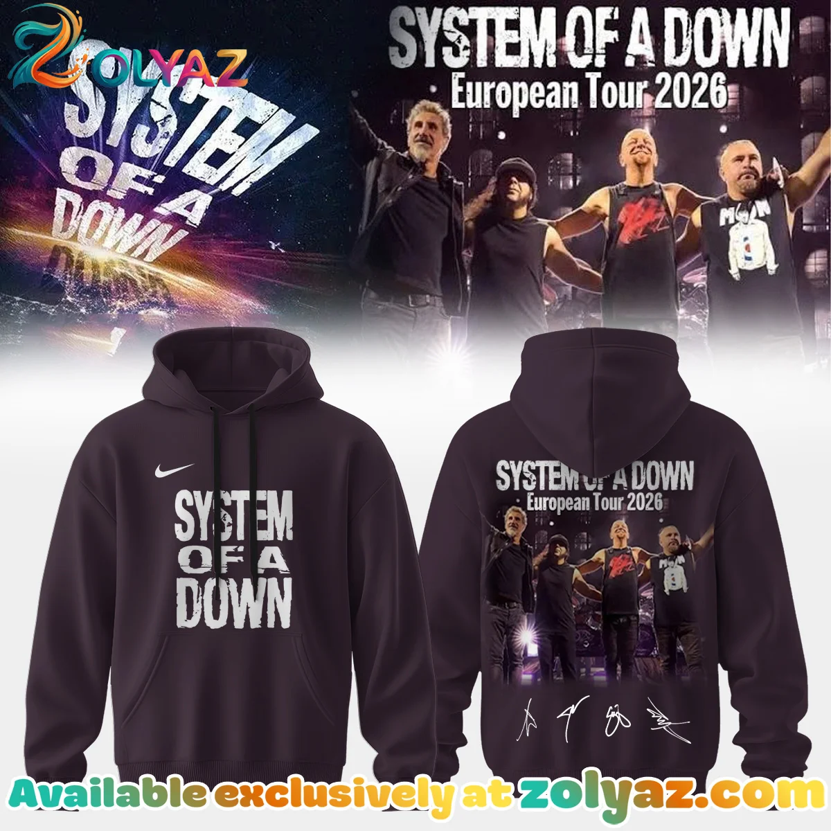 System of a Down Europe UK Stadium Tour T-Shirt & Hoodie - Variant 4