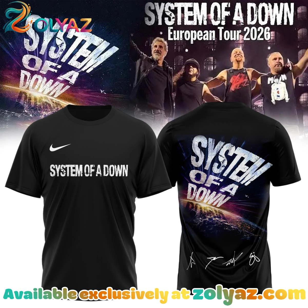 System of a Down Europe UK Stadium Tour T-Shirt & Hoodie (Style 21)