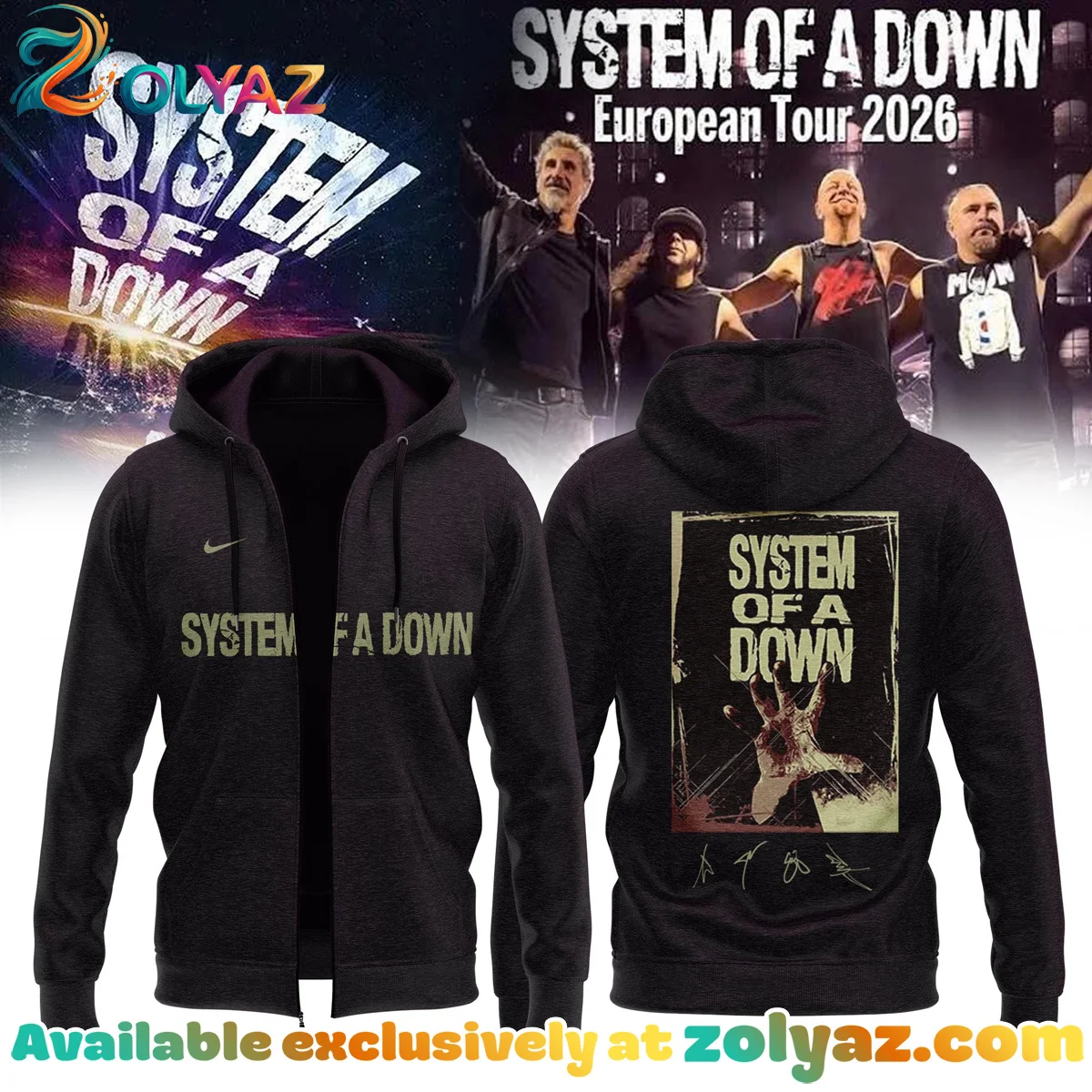 System of a Down Europe UK Stadium Tour Shirt & Hoodie (Design 2)
