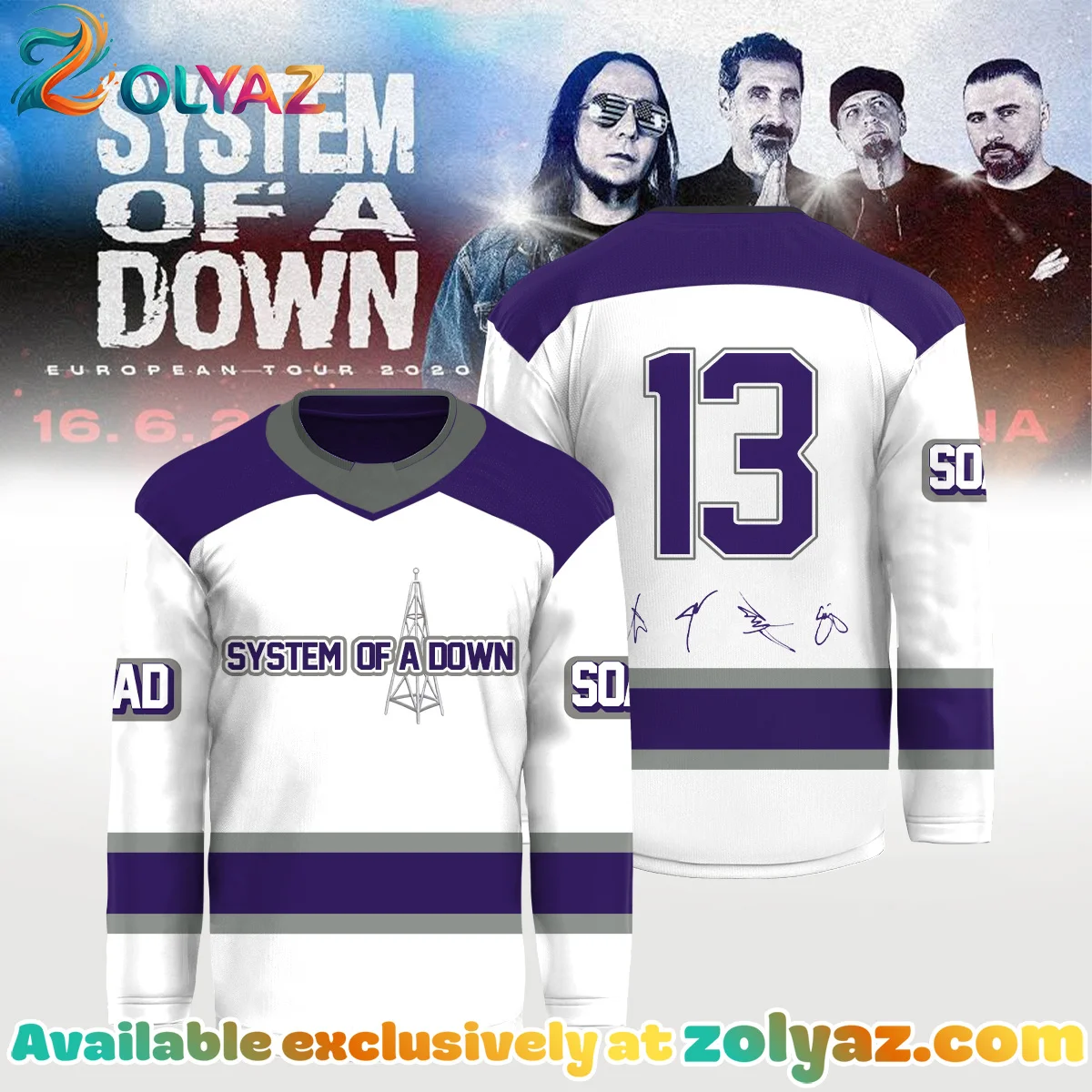 System of a Down Europe UK Stadium Tour Jersey (Style 9)