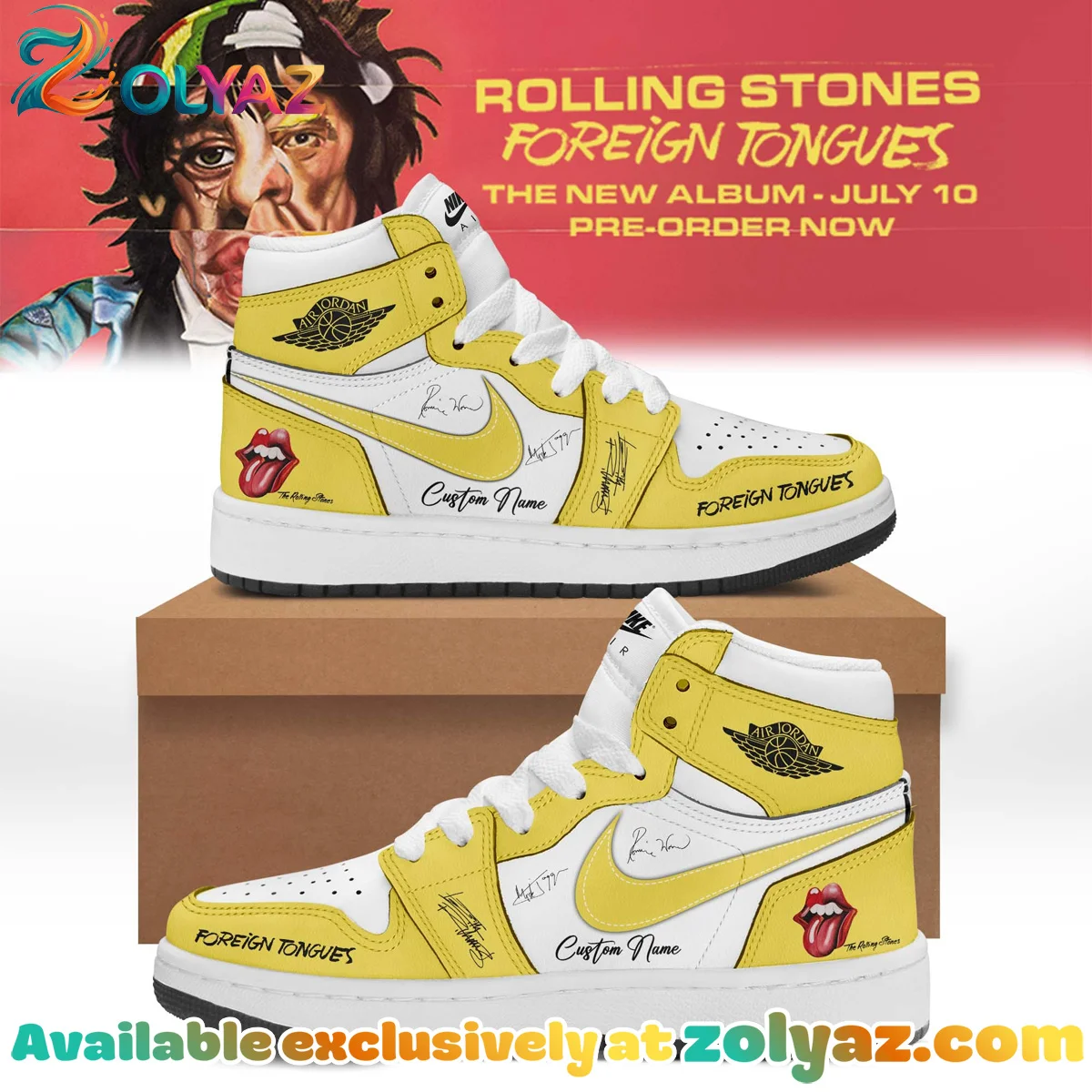 The Rolling Stones Foreign Tongues Album Custom Air Force 1 & Jordan 1 Shoes - Variant 10