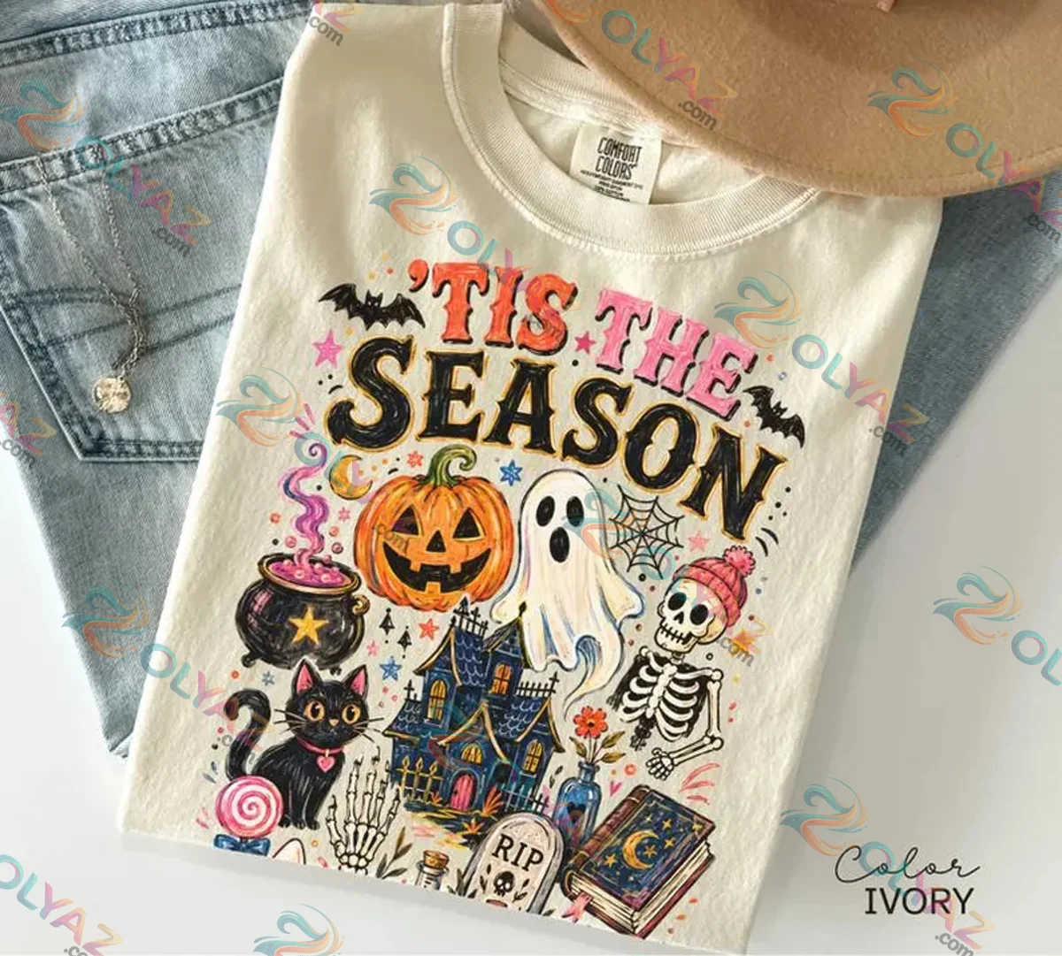 Tis the Season Pumpkin Ghost T-Shirt & Hoodie