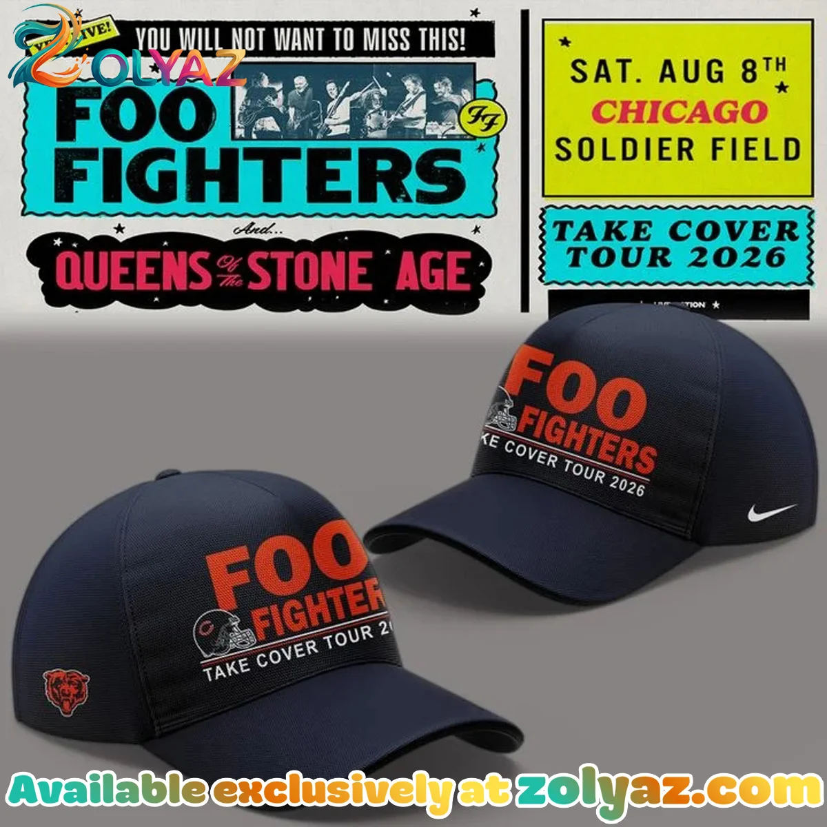 Foo Fighters x Chicago Bears Take Cover Tour Cap - Variant 2