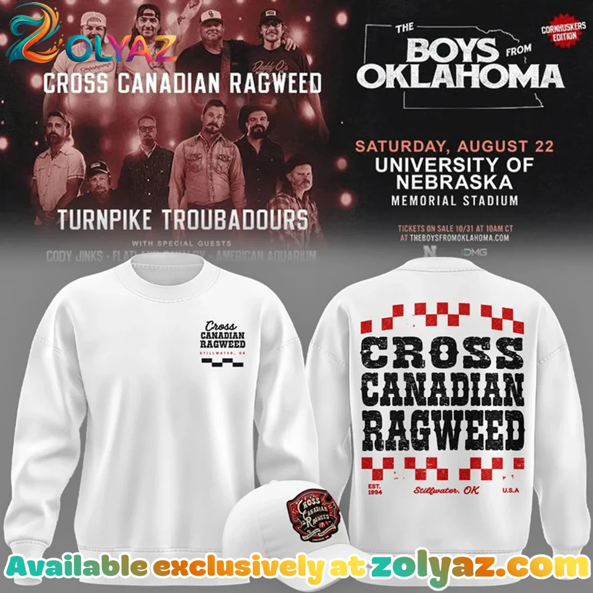 Cross Canadian Ragweed x Nebraska Shirt & Hoodie