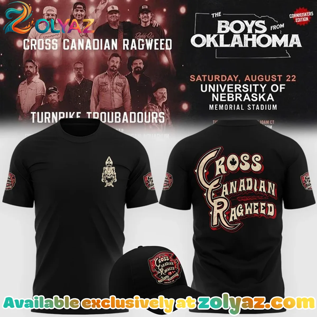 Cross Canadian Ragweed x Nebraska Shirt & Hoodie (Design 2)