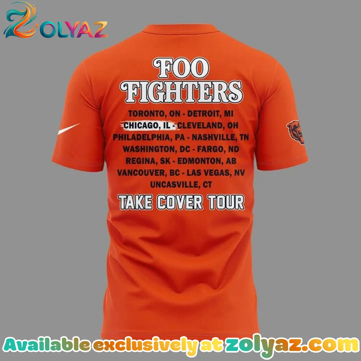 Foo Fighters x Chicago Bears - Take Cover Tour Shirt & Hoodie - Part 6 Foo Fighters x Chicago Bears - Take Cover Tour Shirt & Hoodie - Part 6
