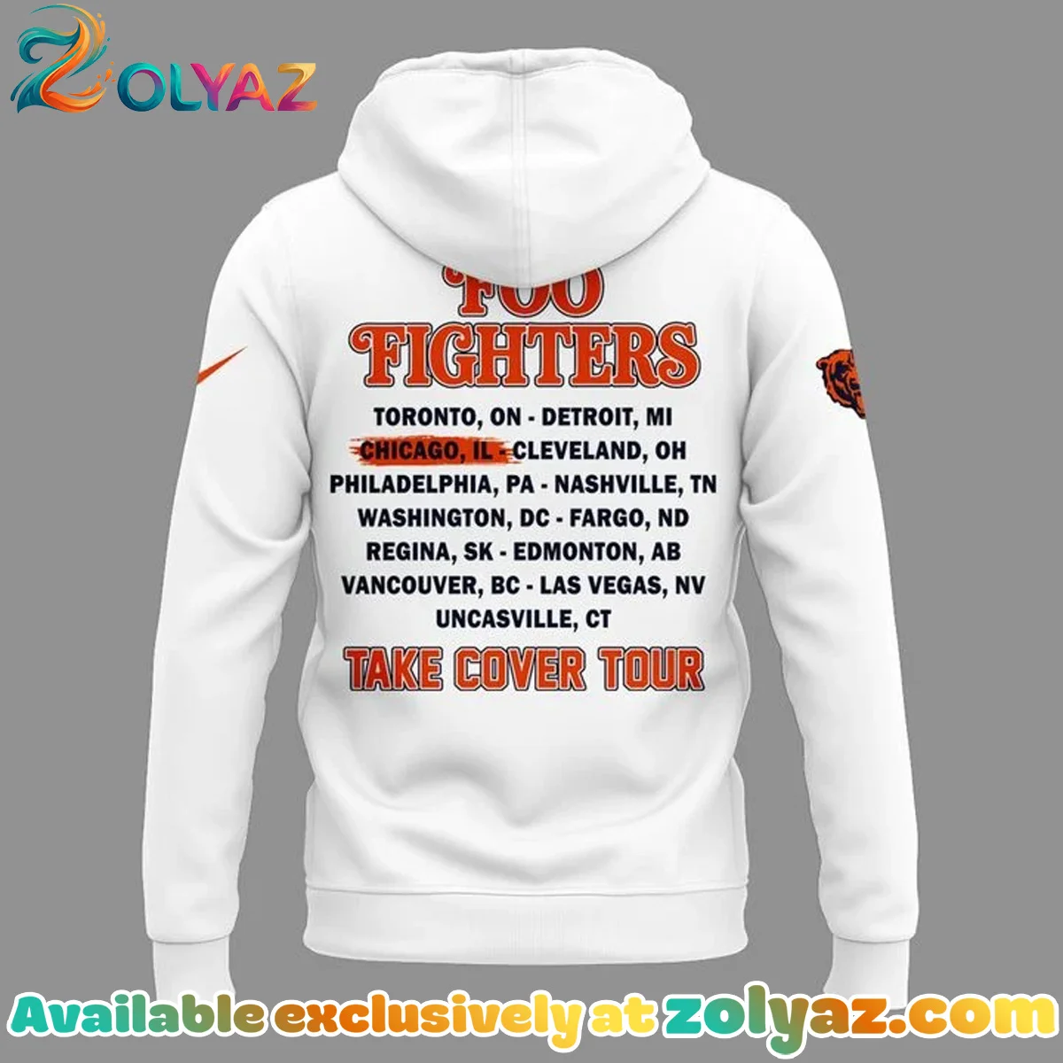 Chicago Bears x Foo Fighters - Take Cover Tour T-Shirt & Hoodie - Series 3 Chicago Bears x Foo Fighters - Take Cover Tour T-Shirt & Hoodie - Series 3