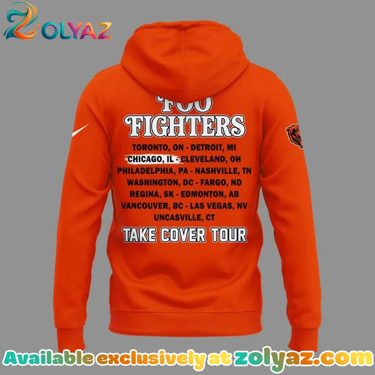Chicago Bears x Foo Fighters - Take Cover Tour Shirt & Hoodie - Part 4 Chicago Bears x Foo Fighters - Take Cover Tour Shirt & Hoodie - Part 4